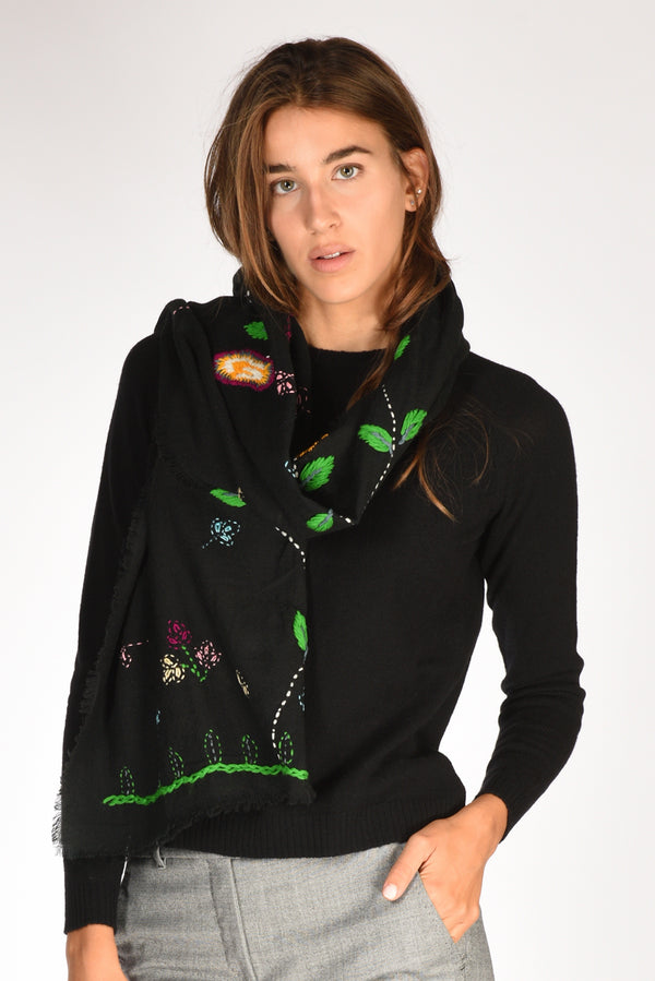 Jaitush Sciarpa Stampata Nero/multicolor Donna