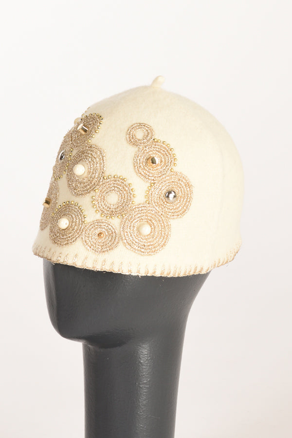 Le Chapeau Cappello Decorato Bianco/oro Donna-2