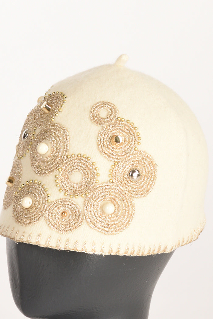 Le Chapeau Cappello Decorato Bianco/oro Donna - 3