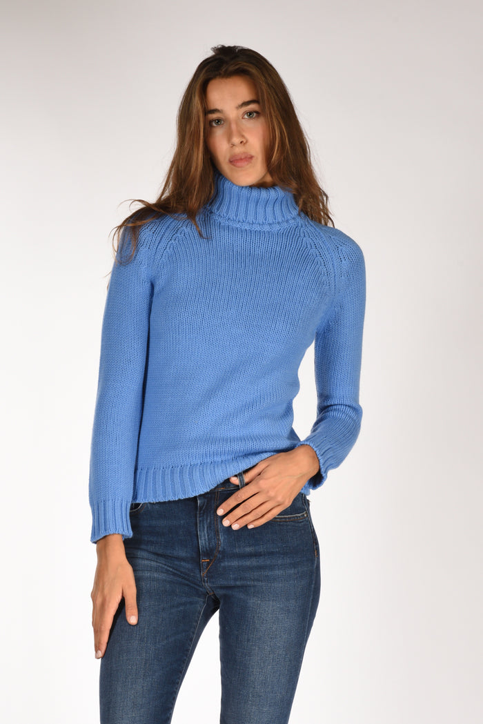 Base Milano Collo Alto Azzurro Donna - 1