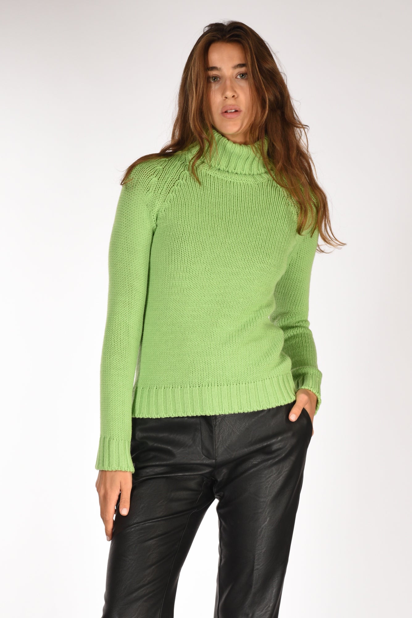 Base Milano Collo Alto Verde Donna