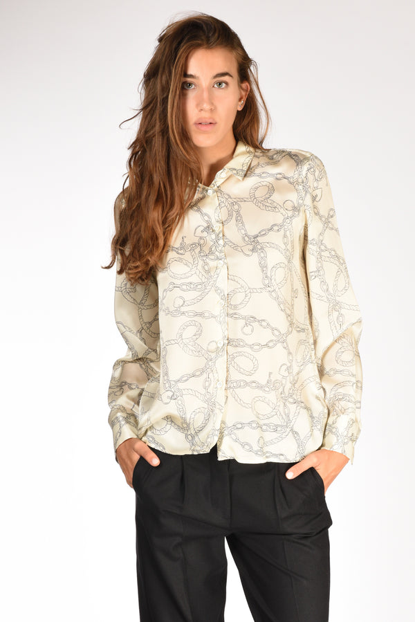 Robert Friedman Camicia Stampata Beige Chiaro/nero Donna