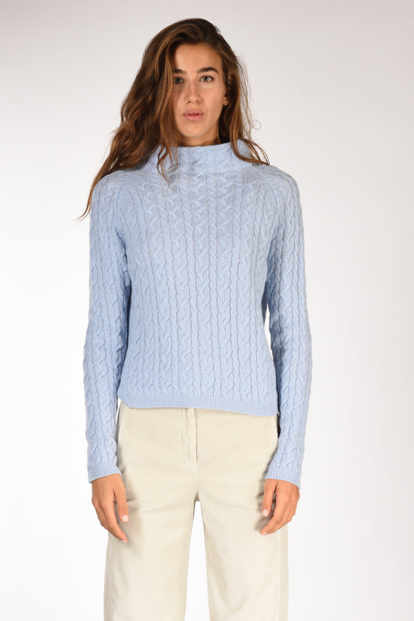 Anne Claire Maglia Treccia Azzurro Donna-2