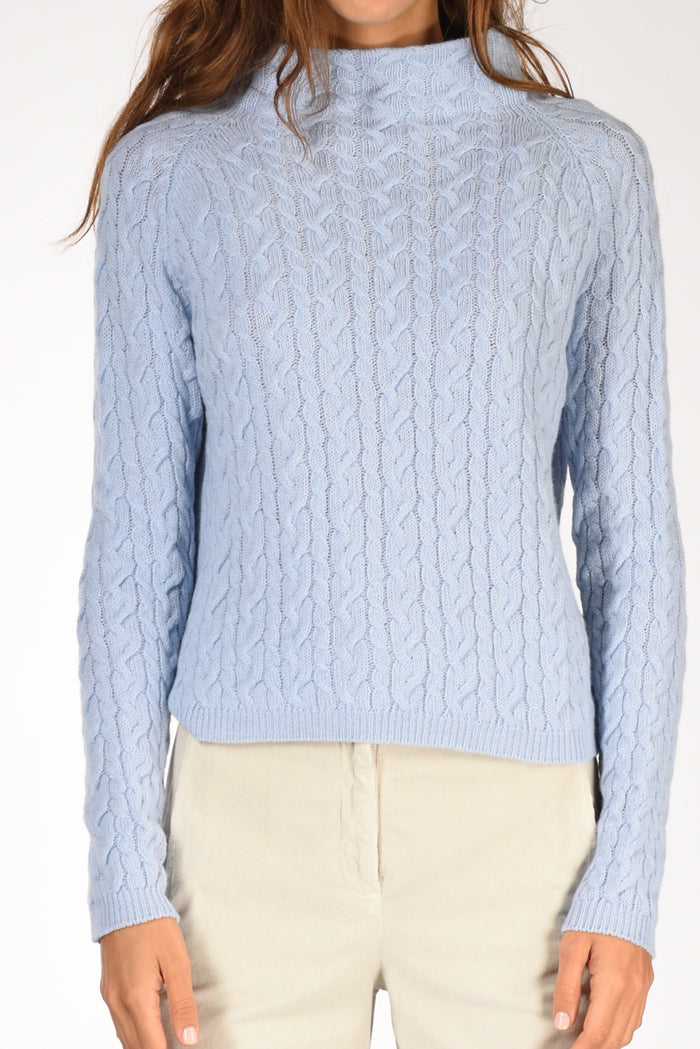 Anne Claire Maglia Treccia Azzurro Donna - 3