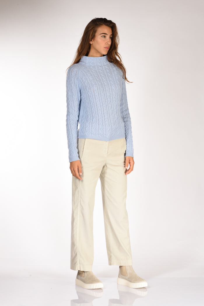 Anne Claire Maglia Treccia Azzurro Donna - 4