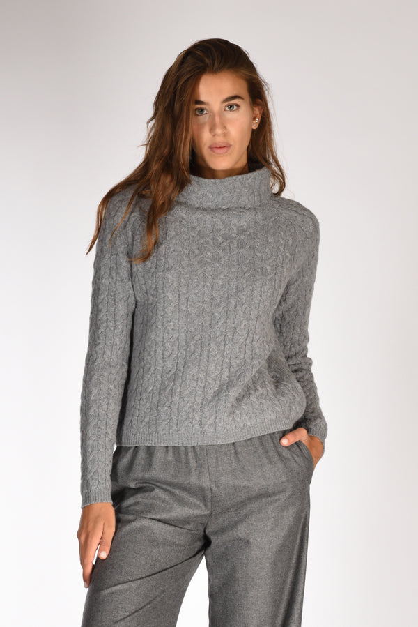 Anne Claire Maglia Treccia Grigio Donna