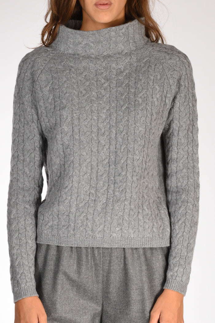 Anne Claire Maglia Treccia Grigio Donna - 3