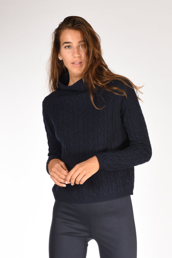 Anne Claire Maglia Treccia Blu Donna