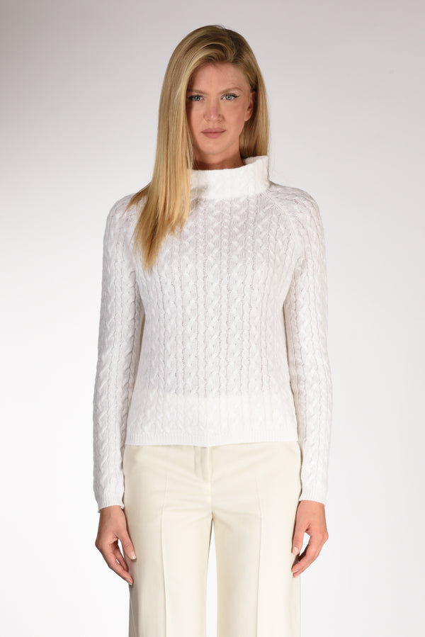 Anne Claire Maglia Treccia Bianco Donna-2