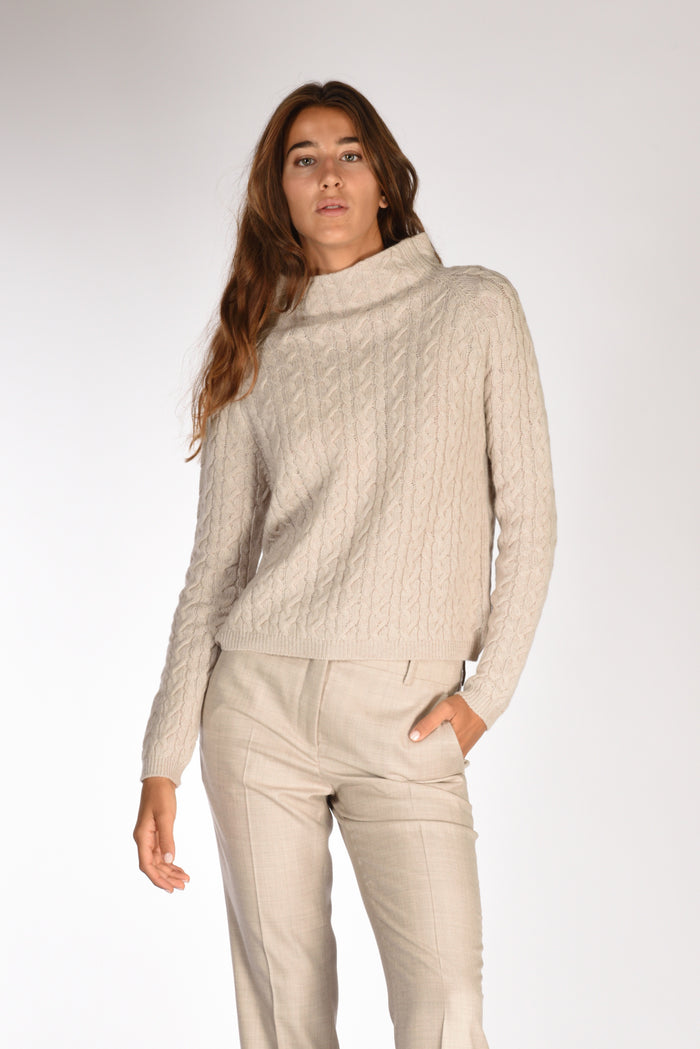 Anne Claire Maglia Treccia Beige Donna - 1