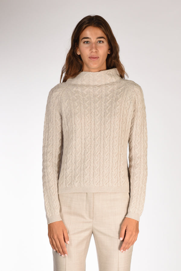 Anne Claire Maglia Treccia Beige Donna-2