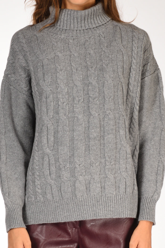 Anne Claire Maglia Treccia Grigio Donna - 3