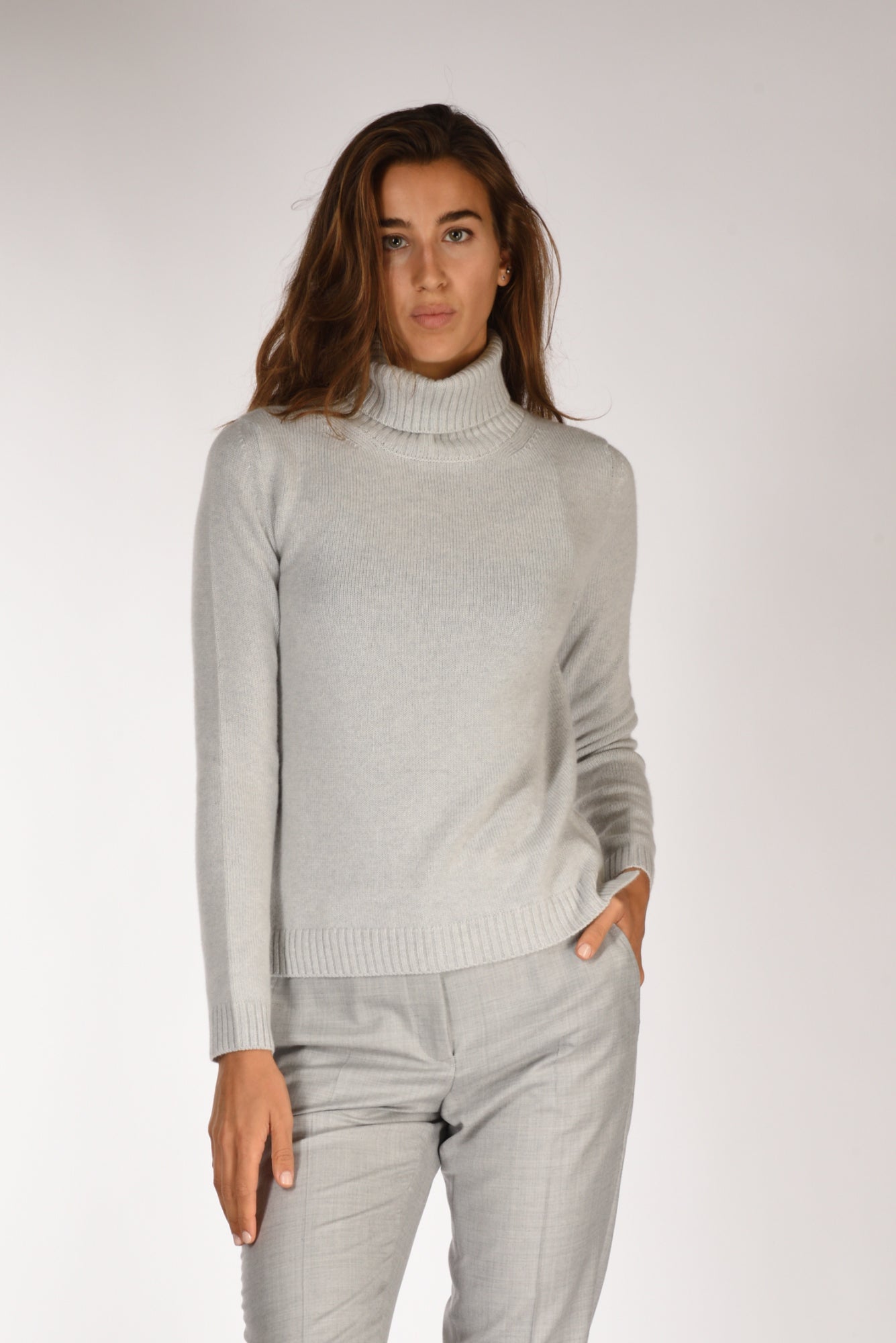 Anne Claire Collo Alto Grigio Donna