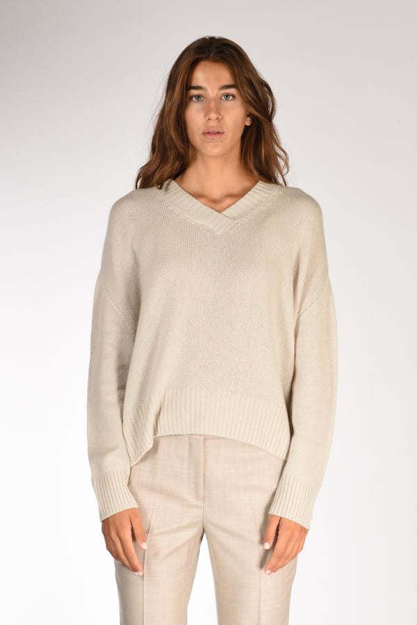 Allude Maglia V Beige Chiaro Donna-2