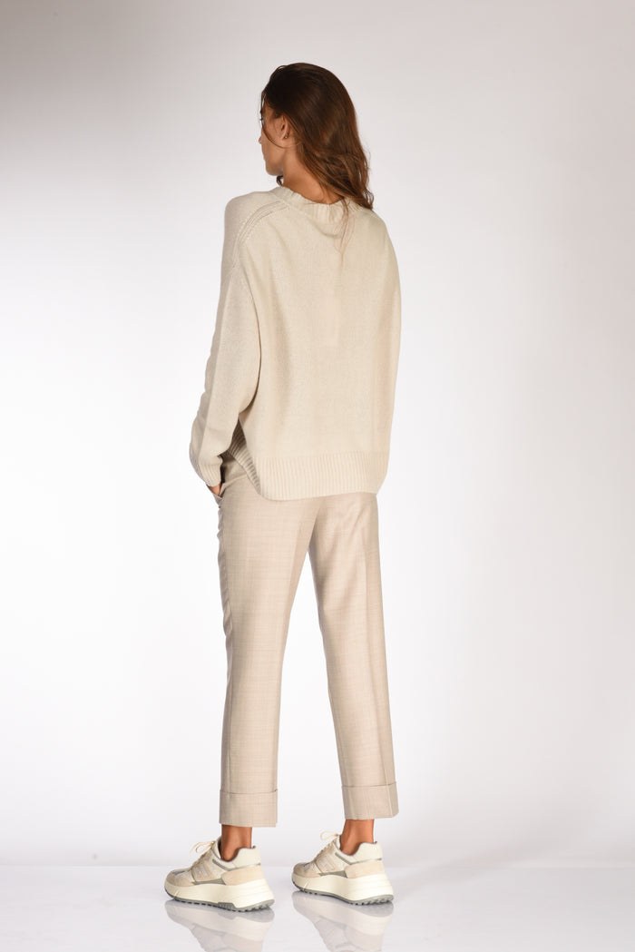 Allude Maglia V Beige Chiaro Donna - 5