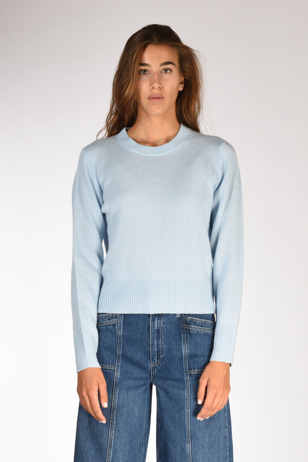 Allude Maglia Girocollo Azzurro Donna-2