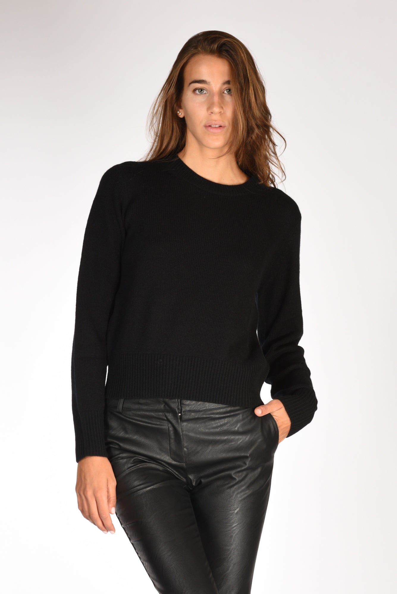 Allude Maglia Girocollo Nero Donna