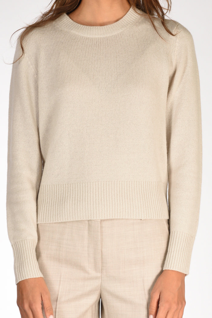 Allude Maglia Girocollo Beige Chiaro Donna - 3