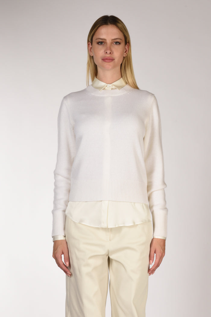 Allude Maglia Girocollo Bianco Donna - 2