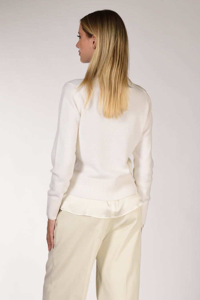 Allude Maglia Girocollo Bianco Donna - 5