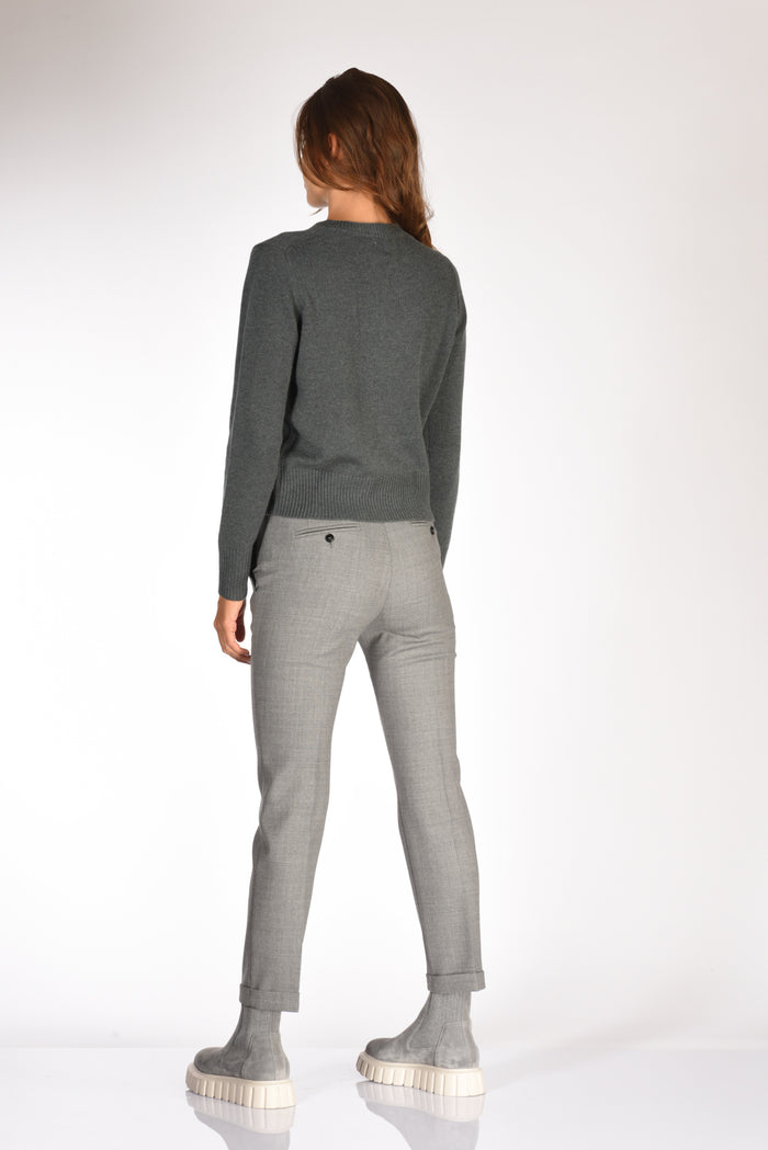 Allude Maglia Girocollo Grigio Fango Donna - 5