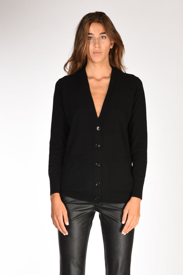 Allude Maglia Cardigan Nero Donna-2