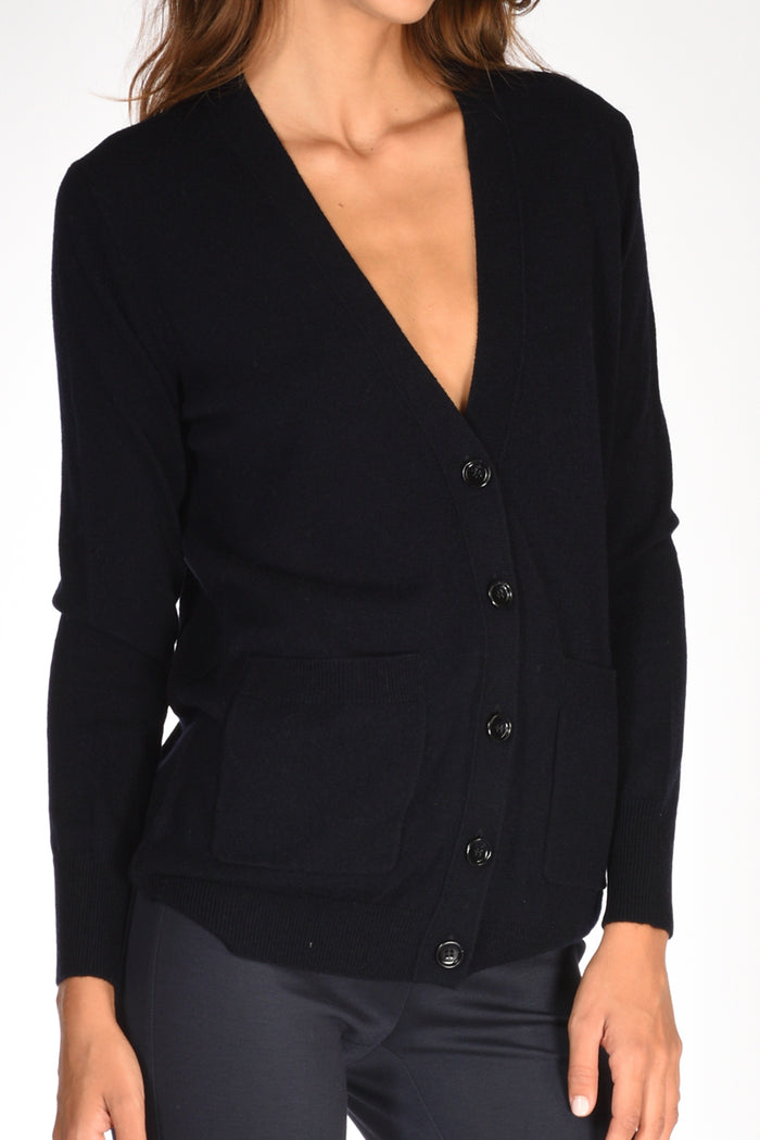 Allude Maglia Cardigan Blu Donna - 3