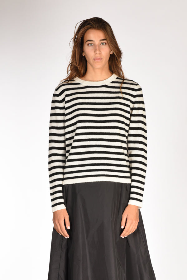 Allude Maglia Rigata Bianco/nero Donna-2