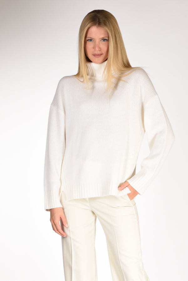 Allude Collo Alto Maglia Bianco Donna