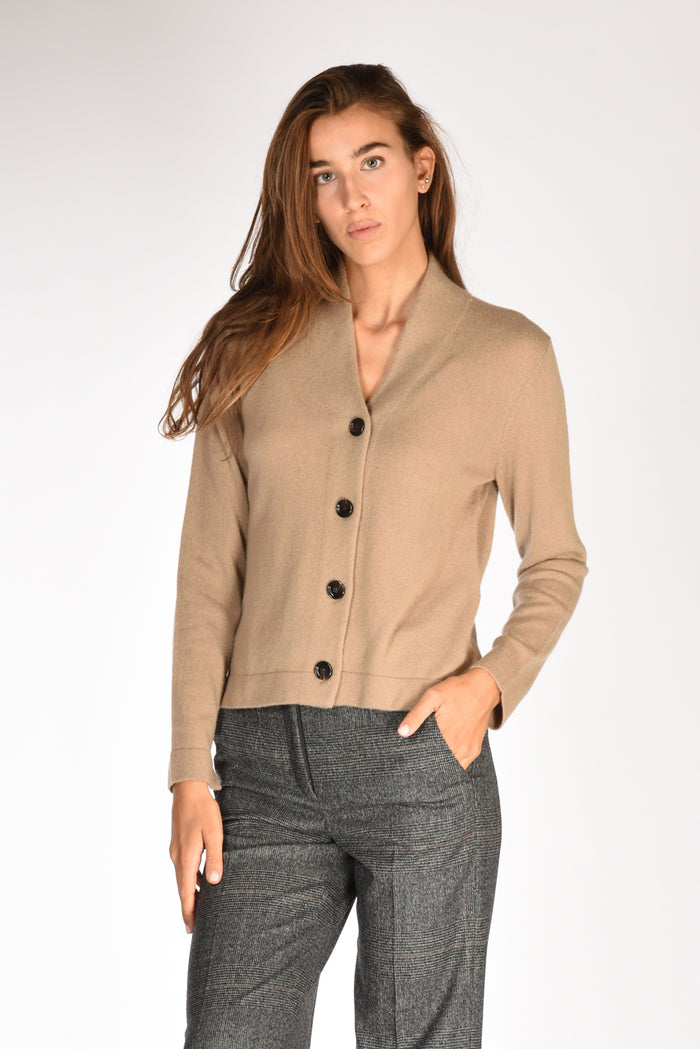 Allude Maglia Cardigan Beige Scuro Donna - 1