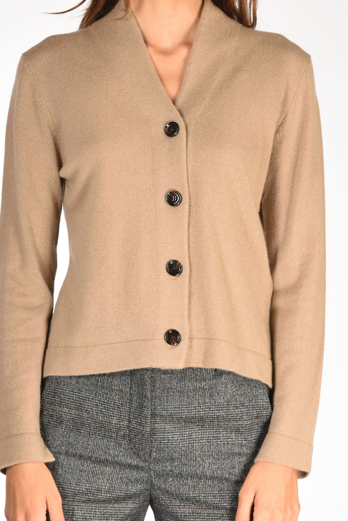 Allude Maglia Cardigan Beige Scuro Donna - 3