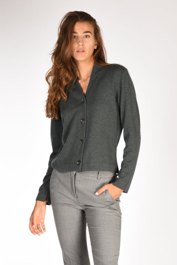 Allude Maglia Cardigan Grigio Fango Donna