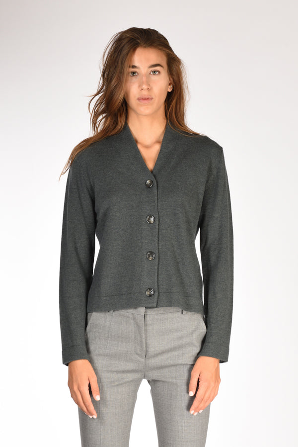 Allude Maglia Cardigan Grigio Fango Donna-2