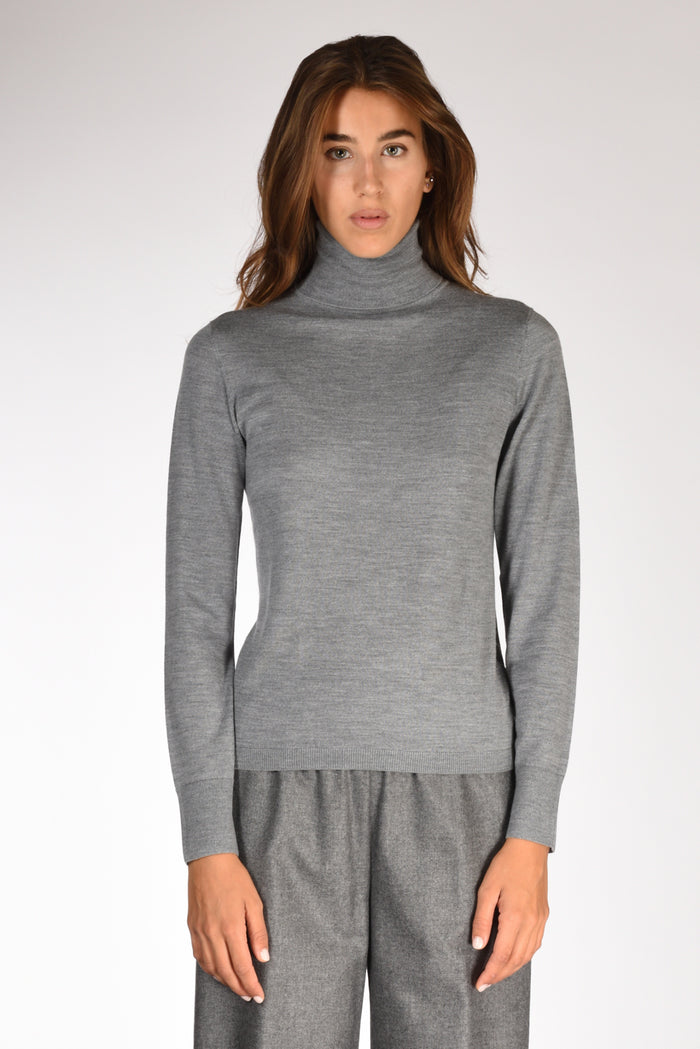 Allude Collo Alto Maglia Grigio Donna - 2