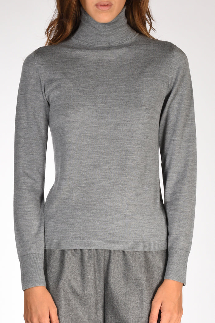 Allude Collo Alto Maglia Grigio Donna - 3