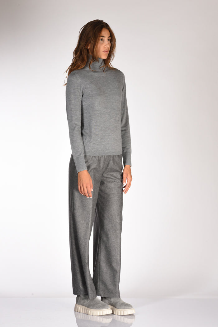 Allude Collo Alto Maglia Grigio Donna - 4