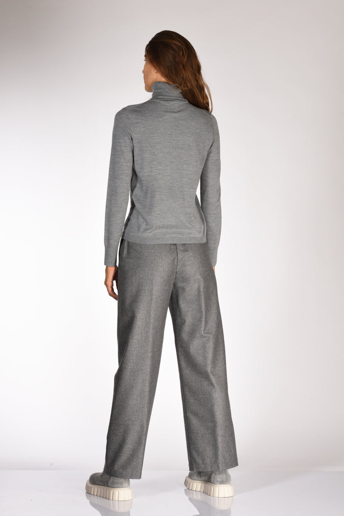 Allude Collo Alto Maglia Grigio Donna - 5