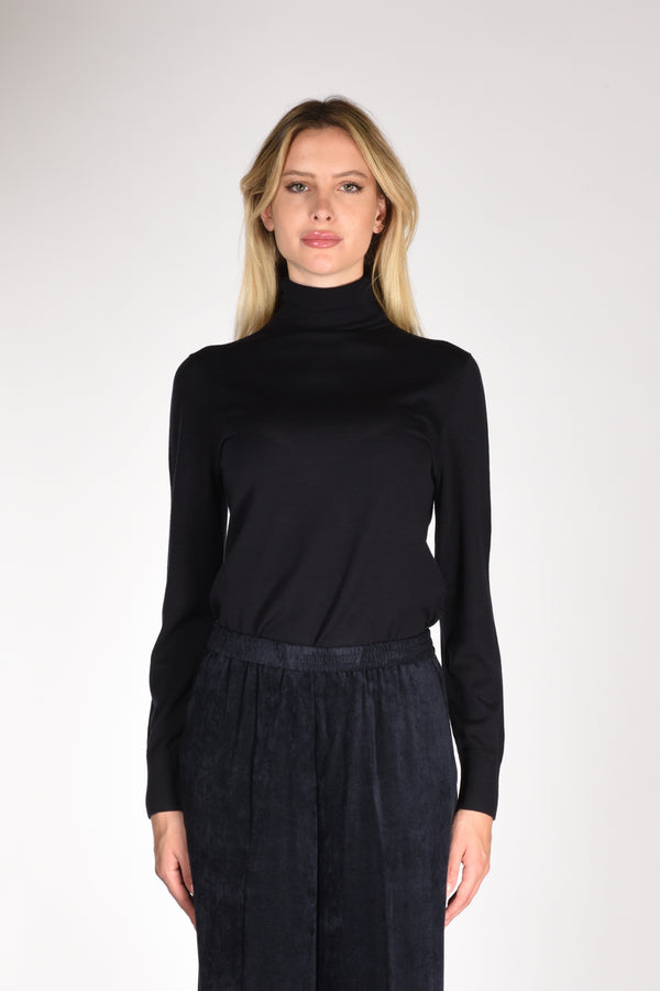 Allude Collo Alto Maglia Blu Donna-2