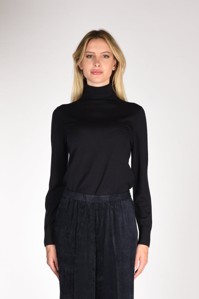 Allude Collo Alto Maglia Blu Donna - 2