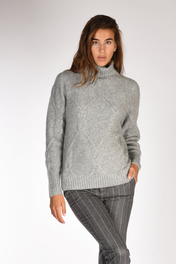 Allude Collo Alto Maglia Grigio Donna