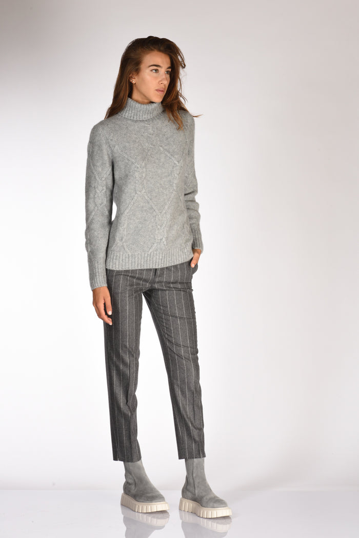 Allude Collo Alto Maglia Grigio Donna - 4