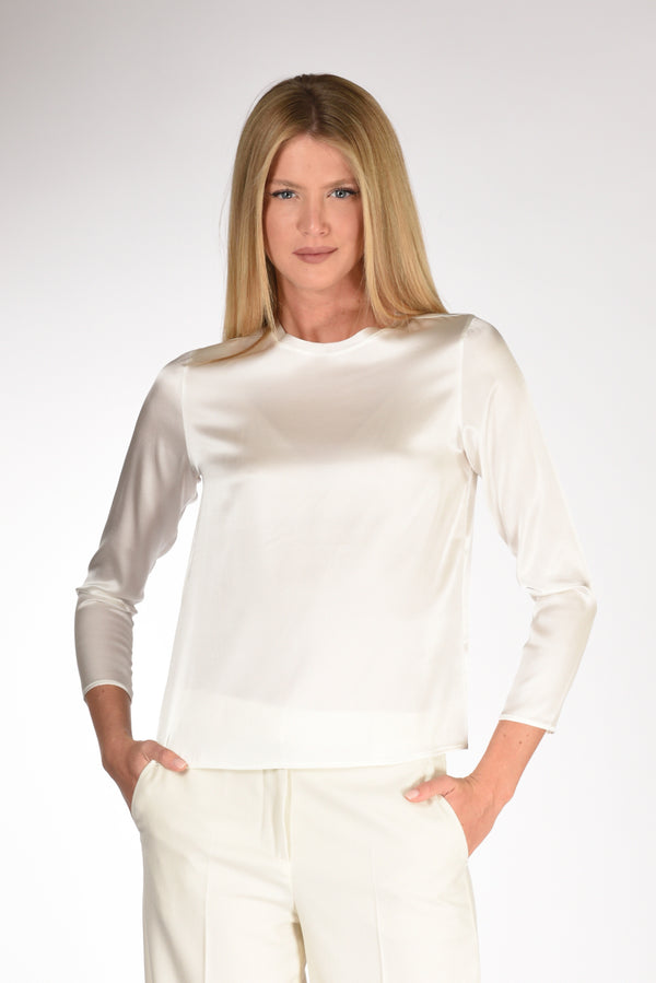 Shirt C Zero Maglia Seta Bianco Latte Donna