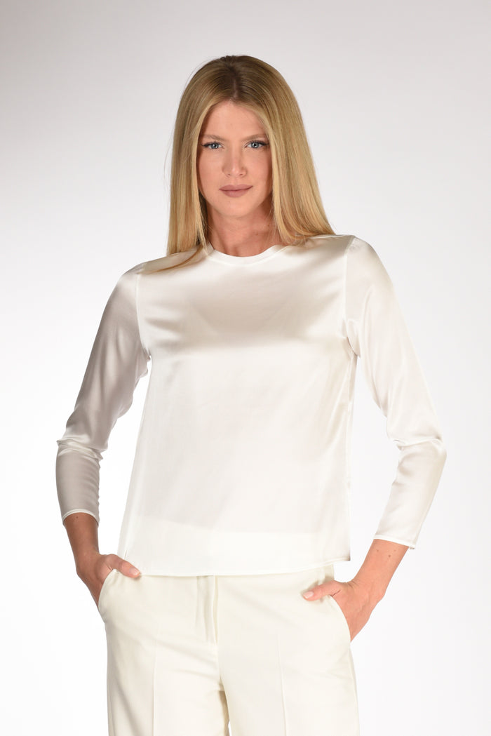 Shirt C Zero Maglia Seta Bianco Latte Donna - 1