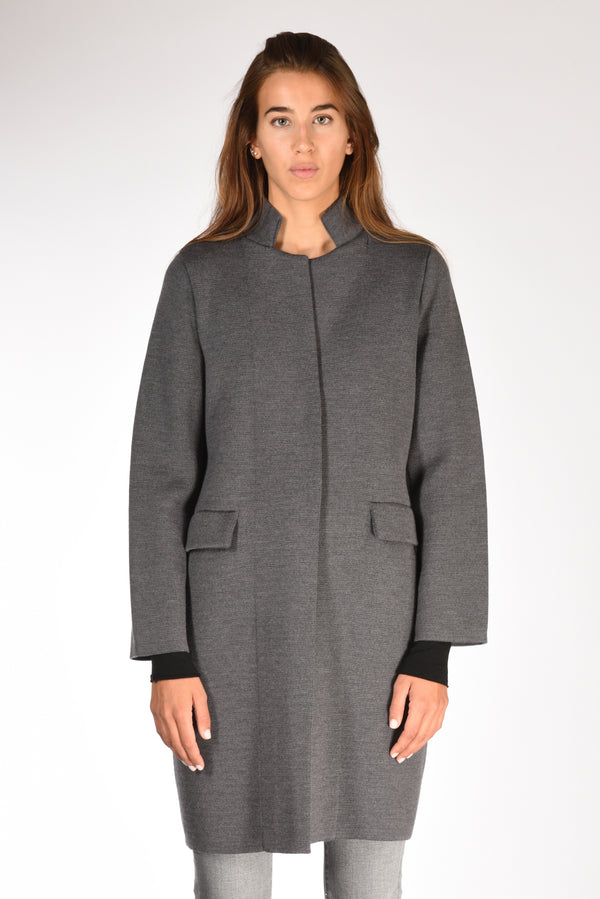 Ella Lago Di Como Cappotto Maglia Grigio Donna-2