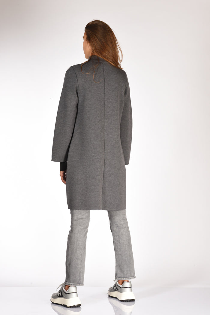 Ella Lago Di Como Cappotto Maglia Grigio Donna - 5