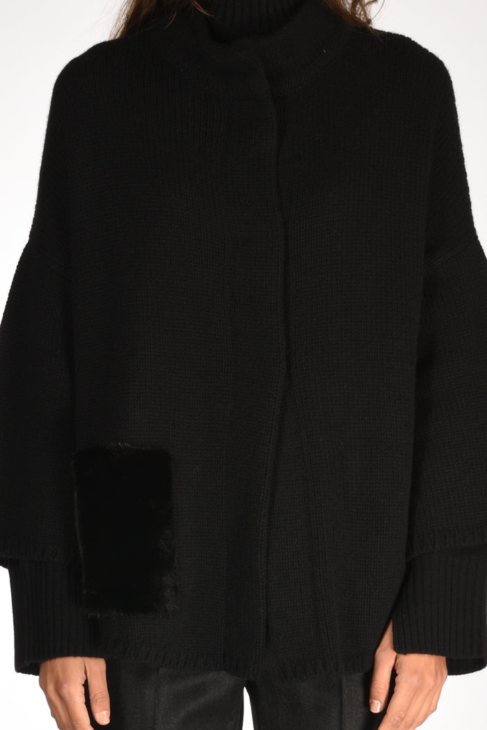 Ella Lago Di Como Poncho Nero Donna - 3