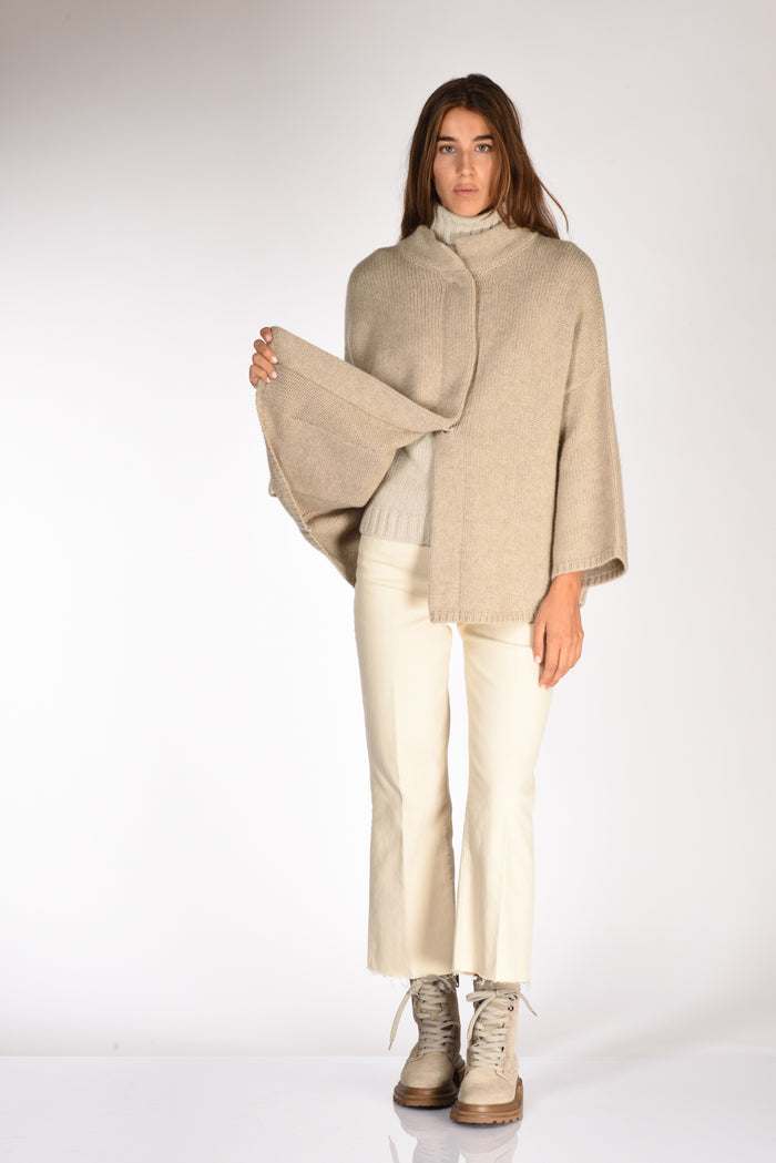 Ella Lago Di Como Poncho Beige Donna - 6