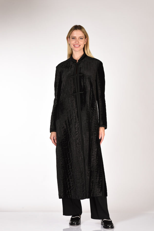 Forte Forte Cappotto Velluto Nero Donna