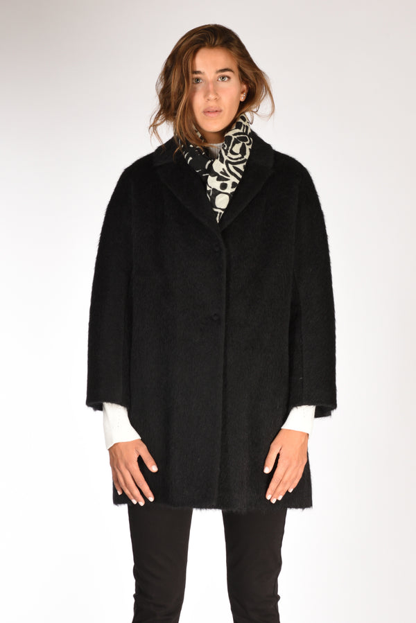 Mouche Cappotto Colletto Nero Donna-2