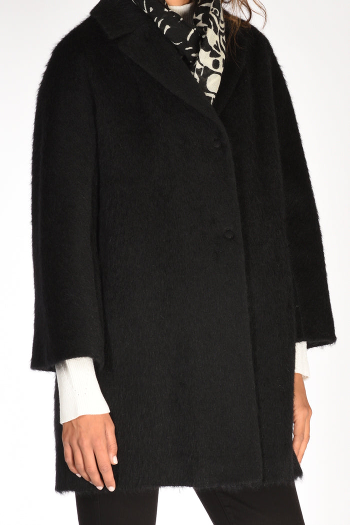 Mouche Cappotto Colletto Nero Donna - 3